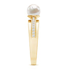2 Carat Freshwater Pearl Engagement Ring with Diamond for Women AAA - Rosec Jewels