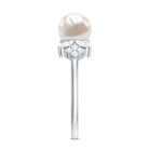 Rosec Jewels-Nature Inspired 3 Carat Freshwater Pearl Engagement Ring with Diamond