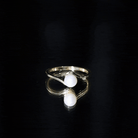 2 Carat Solitaire Freshwater White Pearl Bypass Engagement Ring for Women AAA - Rosec Jewels