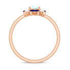 Natural Ethiopian Opal and Sapphire Designer Ring AAA - Rosec Jewels