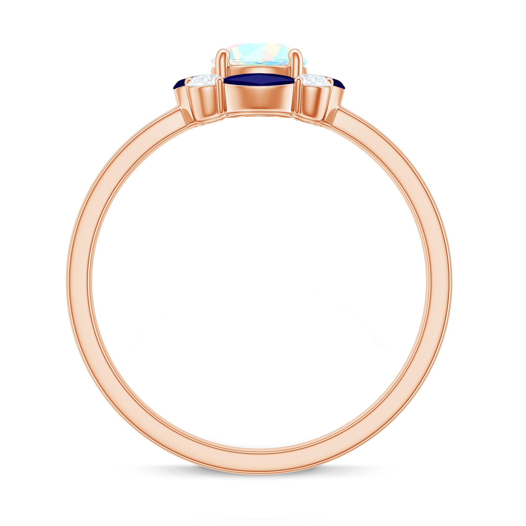 Natural Ethiopian Opal and Sapphire Designer Ring AAA - Rosec Jewels