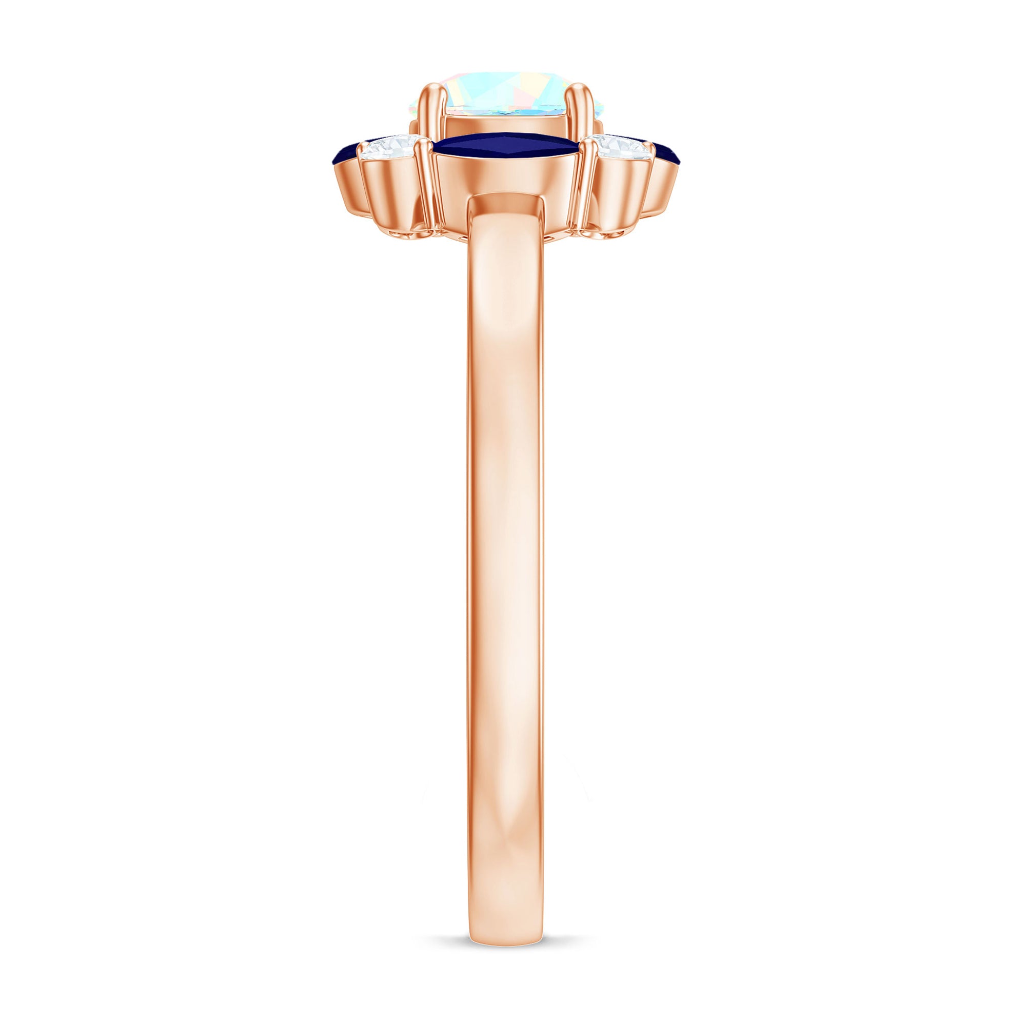 Natural Ethiopian Opal and Sapphire Designer Ring AAA - Rosec Jewels