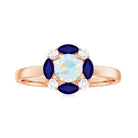 Natural Ethiopian Opal and Sapphire Designer Ring AAA - Rosec Jewels