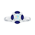Natural Ethiopian Opal and Sapphire Designer Ring AAA - Rosec Jewels