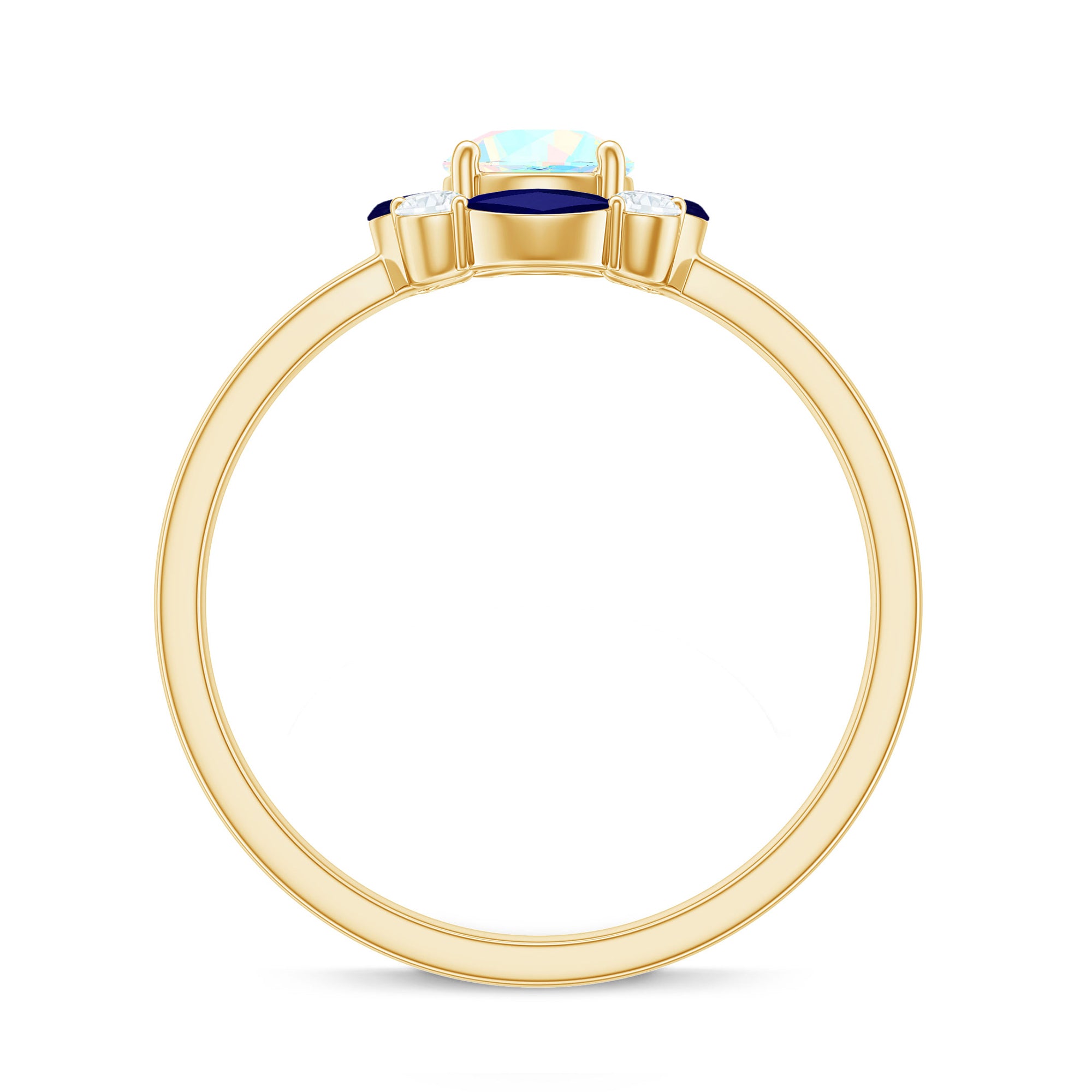 Natural Ethiopian Opal and Sapphire Designer Ring AAA - Rosec Jewels