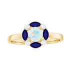 Natural Ethiopian Opal and Sapphire Designer Ring AAA - Rosec Jewels