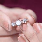 2 Carat Freshwater Pearl Flower Engagement Ring with Diamond AAA - Rosec Jewels