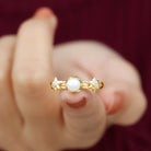 2.25 CT Freshwater Pearl and Diamond Flower Ring in Gold Freshwater Pearl - ( AAA ) - Quality - Rosec Jewels