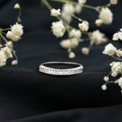 Baguette Cut Moissanite Half Eternity Wedding Band D-VS1 - Rosec Jewels