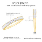 Baguette Cut Moissanite Half Eternity Wedding Band D-VS1 - Rosec Jewels