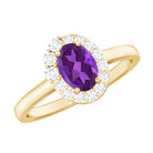 1 Carat Amethyst Designer Engagement Ring with Diamond for Women AAA - Rosec Jewels
