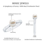 Rosec Jewels-Natural 2 Carat Freshwater Pearl Solitaire Ring with Diamond