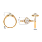 2.50 CT Freshwater Pearl Engagement Ring with Diamond Accent AAA - Rosec Jewels