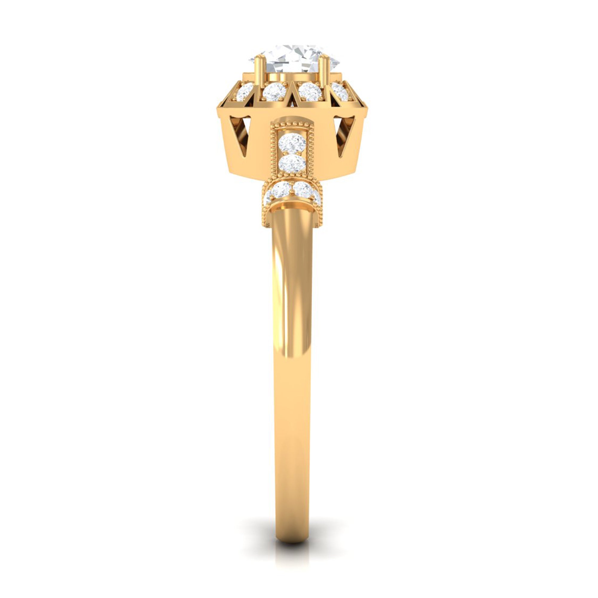 Rosec Jewels-Vintage Style Cubic Zirconia Engagement Ring