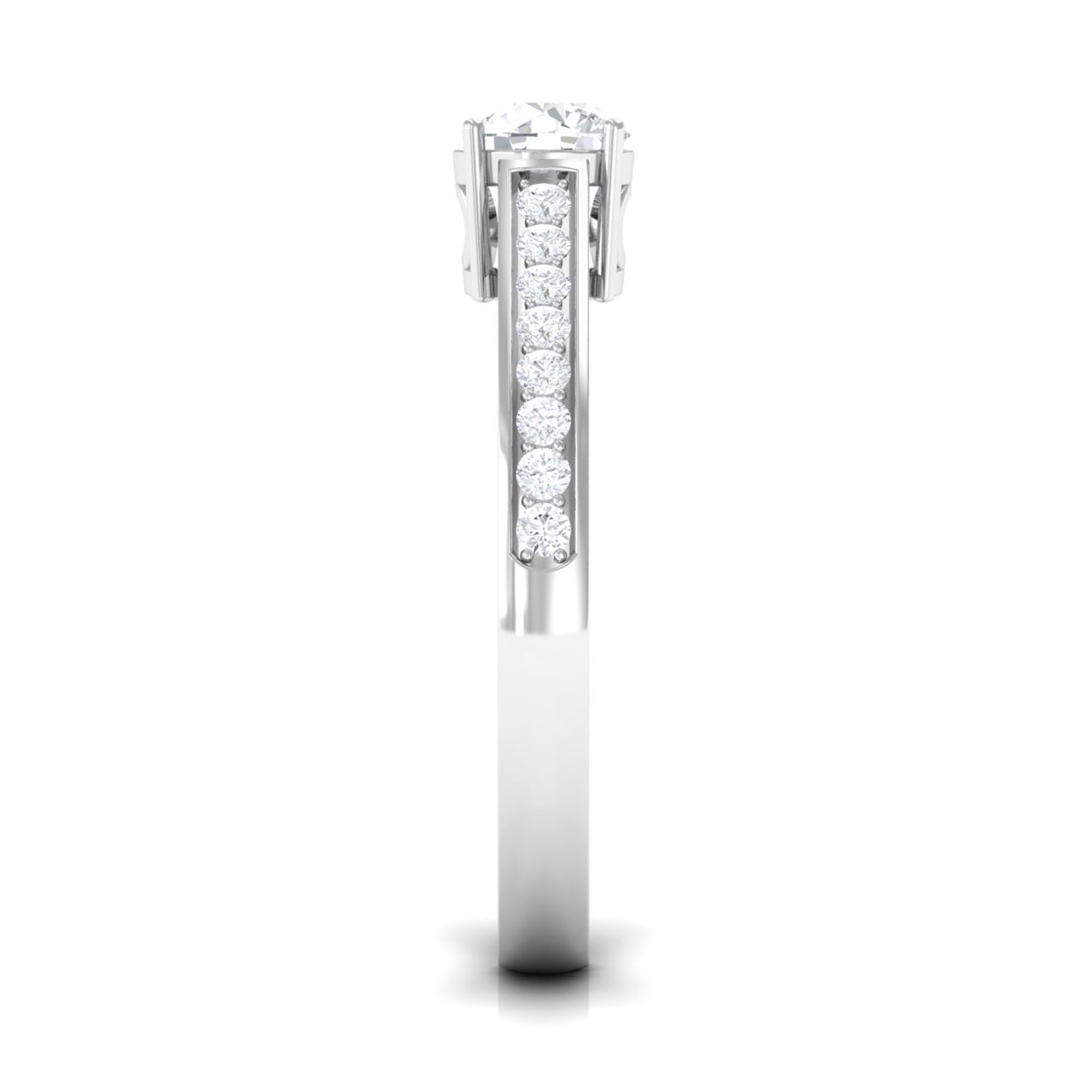 Rosec Jewels-Minimal Cubic Zirconia Engagement Ring with Certificate
