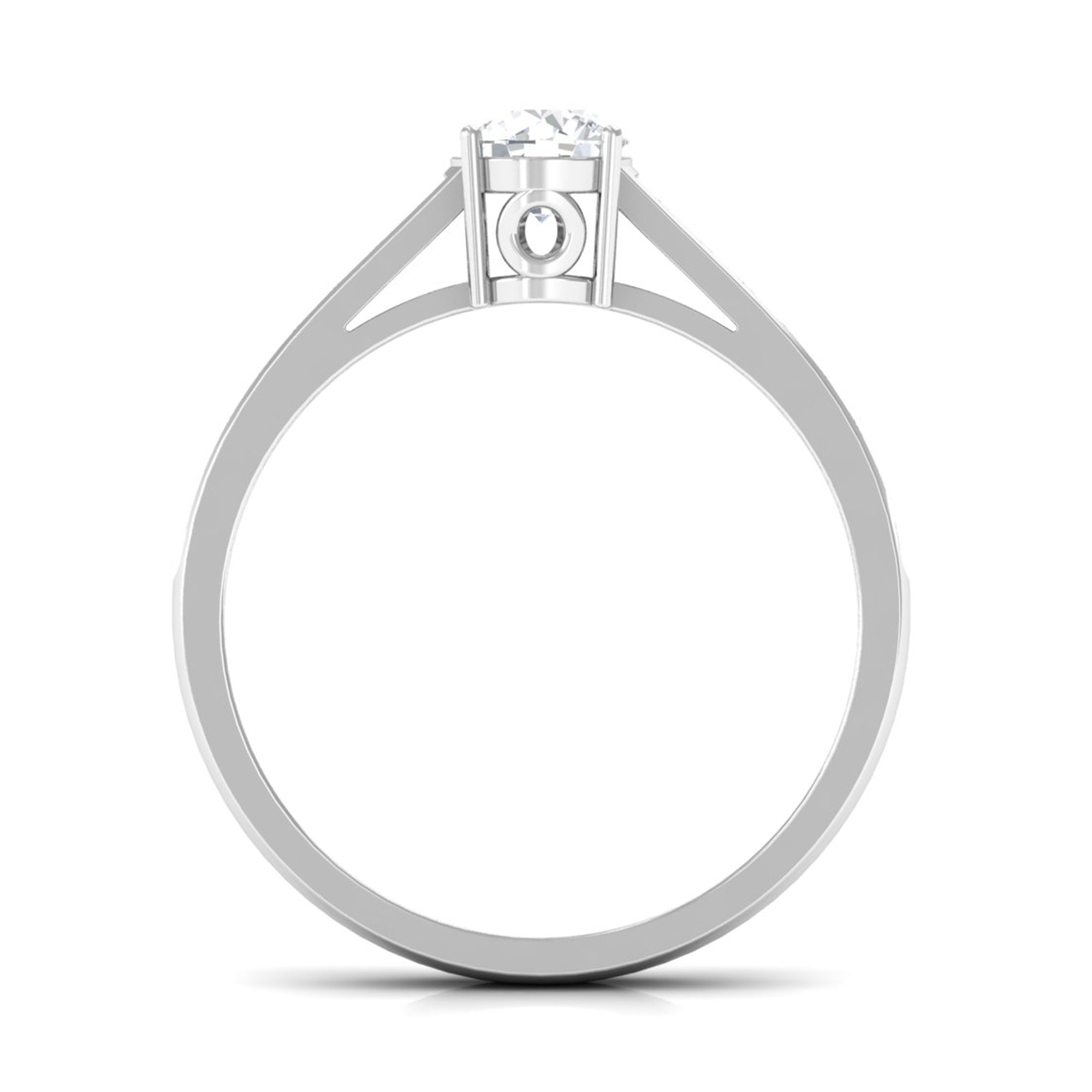 Rosec Jewels-Minimal Cubic Zirconia Engagement Ring with Certificate