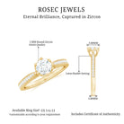 3/4 CT Zircon Engagement Ring with Side Stones in Gold Zircon - ( AAAA ) - Quality - Rosec Jewels
