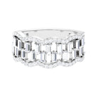 Round and Baguette Cut Zircon Classic Wedding Band Ring AAAA - Rosec Jewels
