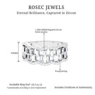 Round and Baguette Cut Zircon Classic Wedding Band Ring AAAA - Rosec Jewels