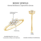 Cubic Zirconia Flower Cluster Engagement Ring AAAA - Rosec Jewels