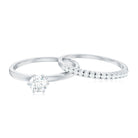 Rosec Jewels-Simple Cubic Zirconia Solitaire Wedding Ring Set for Women