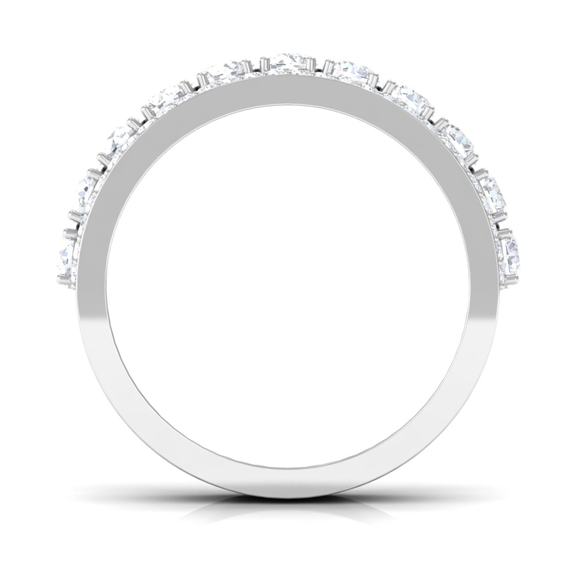 Cubic Zirconia Eternity Wedding Band Ring AAAA - Rosec Jewels