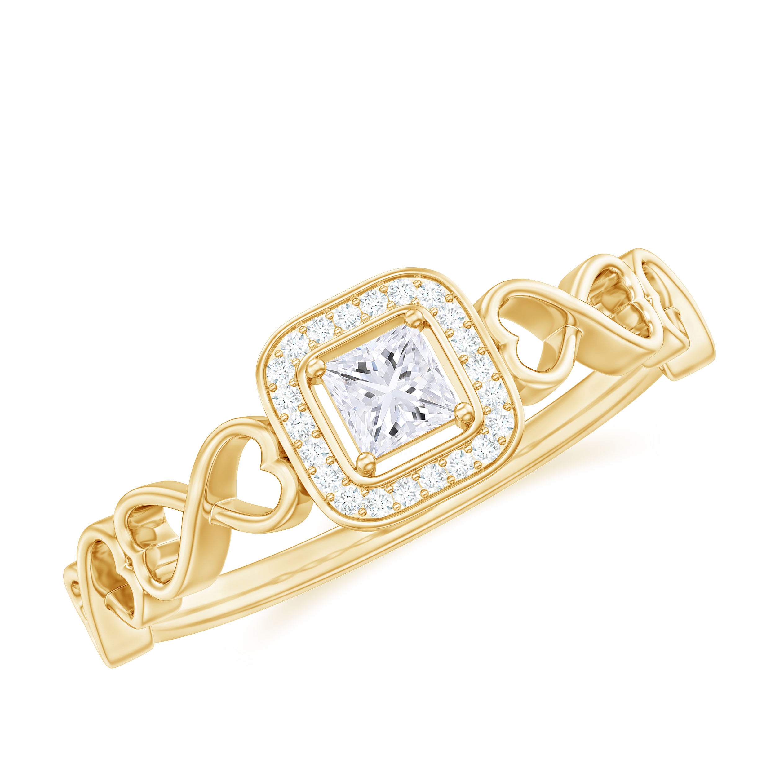 1/2 CT Infinity Heart Cubic Zirconia Engagement Ring AAAA - Rosec Jewels