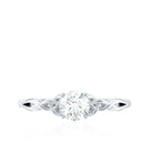 0.5 Carat Round Cubic Zirconia Promise Ring with Celtic Love Knot AAAA - Rosec Jewels