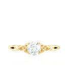 0.5 Carat Round Cubic Zirconia Promise Ring with Celtic Love Knot AAAA - Rosec Jewels