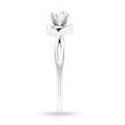 1/2 CT Round Solitaire Zircon Crossover Engagement Ring AAAA - Rosec Jewels