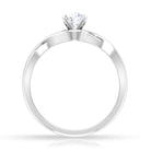 1/2 CT Round Solitaire Zircon Crossover Engagement Ring AAAA - Rosec Jewels