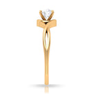 1/2 CT Round Solitaire Zircon Crossover Engagement Ring AAAA - Rosec Jewels