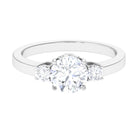 Round Cubic Zirconia Three Stone Engagement Ring AAAA - Rosec Jewels