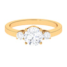 Round Cubic Zirconia Three Stone Engagement Ring AAAA - Rosec Jewels
