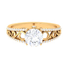 Rosec Jewels-Solitaire 1 Carat Cubic Zirconia Vintage Looking Engagement Ring