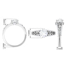 Rosec Jewels-Solitaire 1 Carat Cubic Zirconia Vintage Looking Engagement Ring