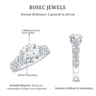 2 Carat Vintage Inspired Zircon Flower Engagement Ring AAAA - Rosec Jewels