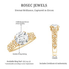 2 Carat Vintage Inspired Zircon Flower Engagement Ring AAAA - Rosec Jewels