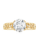 2 Carat Vintage Inspired Zircon Flower Engagement Ring AAAA - Rosec Jewels