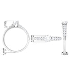 1 CT Round Cubic Zirconia Side Stone Engagement Ring AAAA - Rosec Jewels