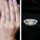 Zircon Vintage Inspired Halo Engagement Ring AAAA - Rosec Jewels