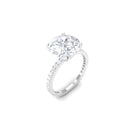 4.75 CT Zircon Solitaire Engagement Ring with Side Stones AAAA - Rosec Jewels