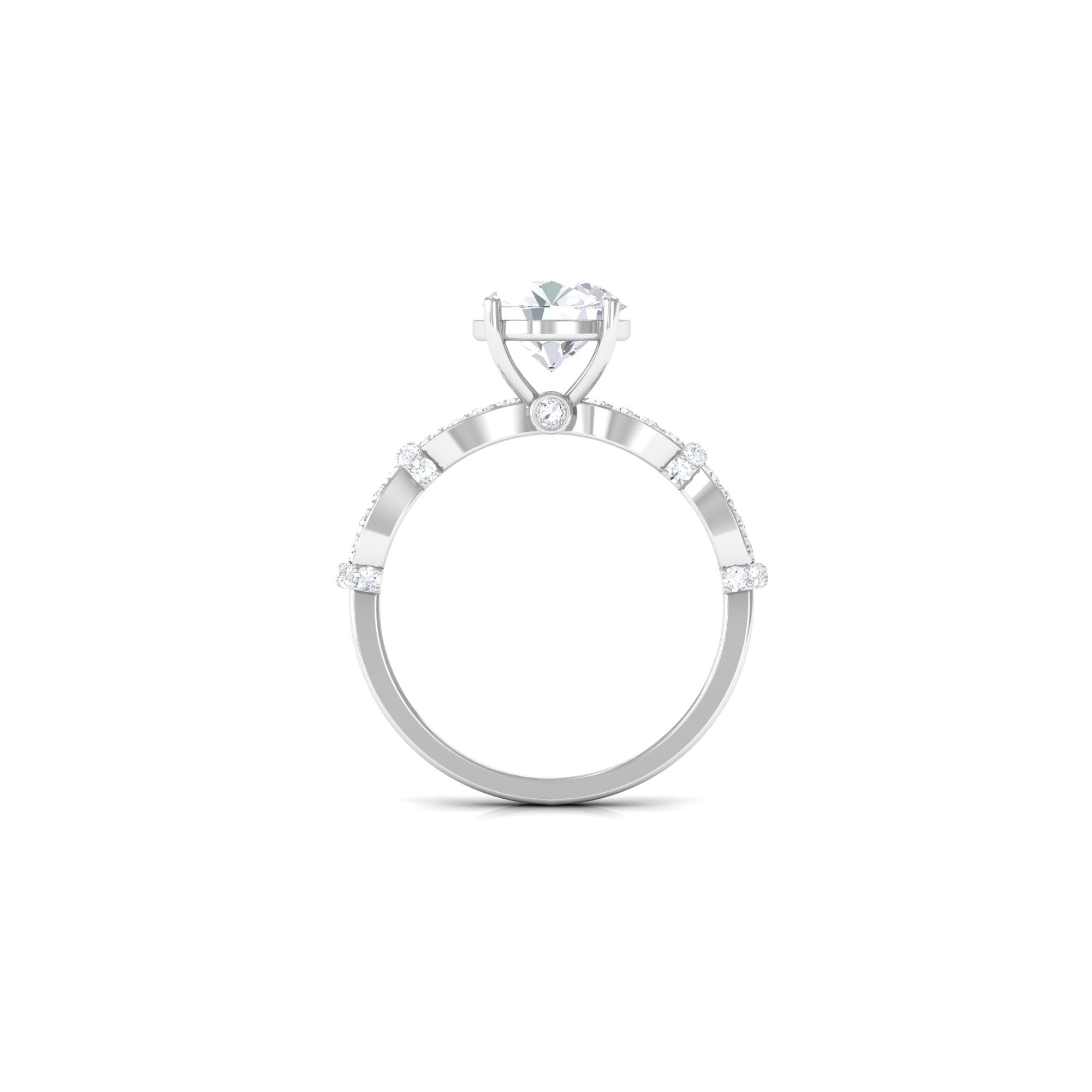 3 CT Solitaire Cubic Zirconia Criss Cross Engagement Ring AAAA - Rosec Jewels