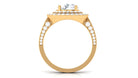 Cubic Zirconia Double Halo Engagement Ring AAAA - Rosec Jewels