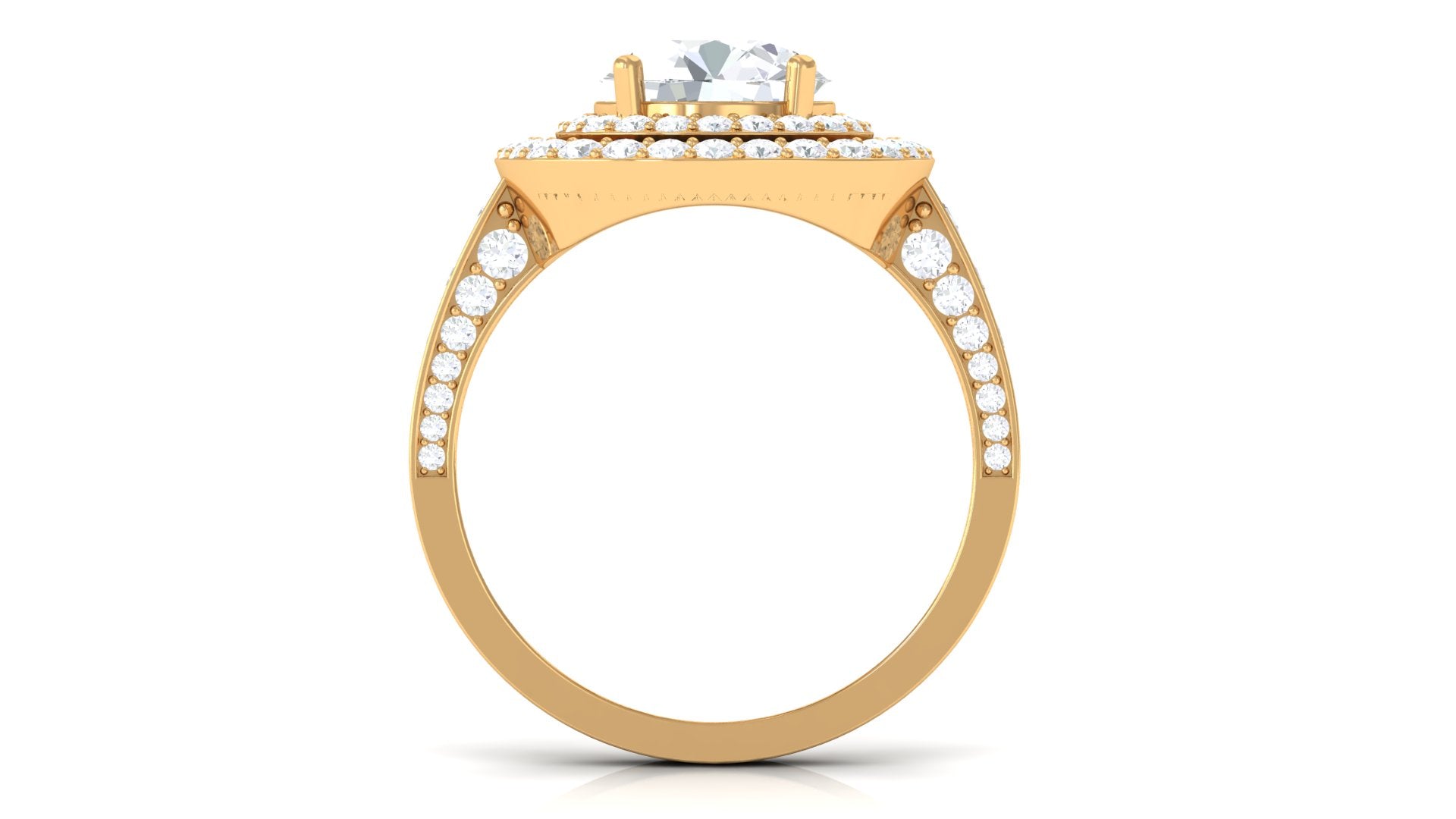 Cubic Zirconia Double Halo Engagement Ring AAAA - Rosec Jewels