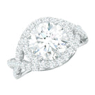 2 Carat Round Shape Zircon Crossover Engagement Ring AAAA - Rosec Jewels