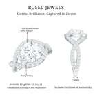 2 Carat Round Shape Zircon Crossover Engagement Ring AAAA - Rosec Jewels