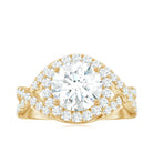 2 Carat Round Shape Zircon Crossover Engagement Ring AAAA - Rosec Jewels