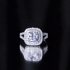 Certified 3 Carat Cubic Zirconia Double Vintage Inspired Engagement Ring AAAA 92.5 Sterling Silver 7 - Rosec Jewels