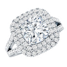 Certified 3 Carat Cubic Zirconia Double Vintage Inspired Engagement Ring AAAA 92.5 Sterling Silver 7 - Rosec Jewels